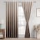 DWCN Brown Blackout Curtains 84 inches Length Ombre Damask Patterned Back TabRod Pocket Window Drapes with Tiebacks Thermal Insulted Curtains for BedroomLiving Room 2 Panels W52 x L84