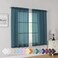 Simplebrand Dusty Blue Short Sheer Curtains 45 Inch Length for Small Windows Rod Pocket 2 Panels Set Solid Voile Drapes Window Sheer Curtains for Bedroom Bathroom Kids Room Kitchen 42x45 Inch 2pcs