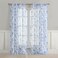 Laura Ashley Summer Palace Window Curtains with Rod Pocket 84inch Length 2 Panels Set Sheer Light Filtering Blue