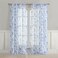 Laura Ashley Summer Palace Window Curtains with Rod Pocket 84inch Length 2 Panels Set Sheer Light Filtering Blue