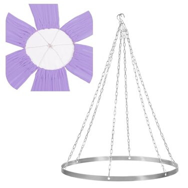 FOTSHARER Ceiling Drapes Hanging Kit 24 Inches Silver Metallic Wedding Ceiling Drapes Hoop Metal Ceiling Draping Kit for Wedding Ceremony Ceiling Hanging Ring Hardware Kit for Prom Party Decorations