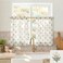 Lino Rosa Small Window Curtains for KitchenSheer Green and Pink Short Cafe Half Curtains for Nursery Girls Bedroom Baby Kids Room 2 Panel Sets