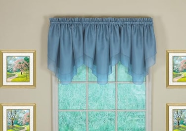 Today's Curtain Todays Curtain Emelia Original Voile Ascot 25 Wedge Blue 40 W x 25 L