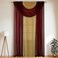 YHSF Sheer Curtains Laura Collection 4 Panel Set 84 Inches Long Elegant Curtains for Bedroom More Valances with Beads 2 tiebacks 55 x 84 Easy Install Multicolor BurgundyGold