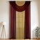 YHSF Sheer Curtains Laura Collection 4 Panel Set 84 Inches Long Elegant Curtains for Bedroom More Valances with Beads 2 tiebacks 55 x 84 Easy Install Multicolor BurgundyGold