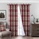 always4u Plaid Curtains 100 Blackout Thermal Drapes for Bedroom Check Woolen Look Farmhouse Living Room Curtains 2 Panels 45 63 Classic Red