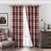 always4u Plaid Curtains 100 Blackout Thermal Drapes for Bedroom Check Woolen Look Farmhouse Living Room Curtains 2 Panels 45 63 Classic Red
