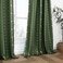 Lino Rosa Dark Olive Green Curtains for BedroomBoho Floral Back Tab Semi Blackout Mid Century Modern Curtain Drapes 84 Inch Length 2 Panels Set