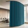 MaKefeile Room Divider Curtains with Ceiling Curtain Track Set Window Curtain for BedroomLiving Room Total Blackout Thermal Insulated Privacy Ceiling Track Curtain W 9 H 7 FT Azure Blue drapeBlack tra