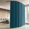 MaKefeile Room Divider Curtains with Ceiling Curtain Track Set Window Curtain for BedroomLiving Room Total Blackout Thermal Insulated Privacy Ceiling Track Curtain W 9 H 7 FT Azure Blue drapeBlack tra