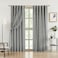 Bujasso Grey 90 Blackout Curtains with Sheer Overlay Mix and Match Double Layer Window Curtains Thermal Insulated 84 inch for Bedroom Gray Drapes with Tiebacks Rod Pocket Back Tab 37 Wx84 Lx2