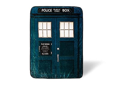 Doctor Who Surreal Entertainment TARDIS Oversized Plush Throw Blanket Cozy Sherpa Cover For Sofa Bed Super Soft Fleece Blanket Official BBC One Collectible 45 x 60 Inches Blue One Size