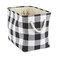 DII Buffalo Check Storage Collection Collapsible Bin with Handles Medium Rectangle 16x10x12 Black White