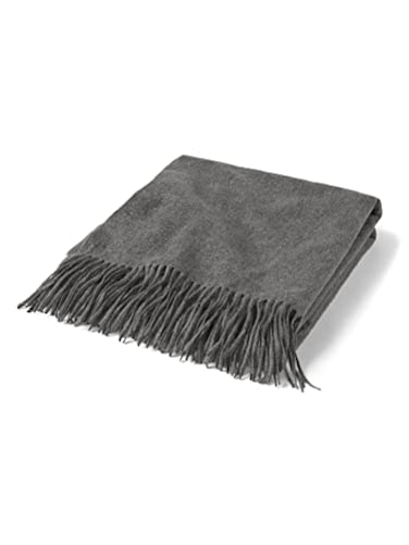 State Cashmere Home Throw Blanket with Decorative Fringe 100 Pure Cashmere Ultra Soft Accent Blanket for Couch Sofa Bed City Smoke 60x50
