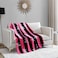 Juicy Couture Cabana Plush Hot Pink Striped 50X70 Fuzzy Throw Blanket Luxurious Microfiber Plush Blanket for Ultimate Comfort and Cozy Warmth