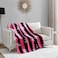 Juicy Couture Cabana Plush Hot Pink Striped 50X70 Fuzzy Throw Blanket Luxurious Microfiber Plush Blanket for Ultimate Comfort and Cozy Warmth