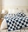 REPRECONF UltraSoft Buffalo Checkerboard Grid Fluffy Microfiber Knitted Throw Blanket Super Cozy Lightweight Checkered Bed Blanket for Sofa Couch Bed Navy 51X63