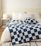 REPRECONF UltraSoft Buffalo Checkerboard Grid Fluffy Microfiber Knitted Throw Blanket Super Cozy Lightweight Checkered Bed Blanket for Sofa Couch Bed Navy 51X63