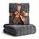 Luxury Concepts Soft Faux Rabbit Fur Throw Blanket 50 x 60 Elegant Ruched Design Blanket Machine Washable and Wrinkle Resistant Lightweight Dark Grey Throw Blanket for Couch Sofa and Bed