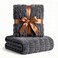 Luxury Concepts Soft Faux Rabbit Fur Throw Blanket 50 x 60 Elegant Ruched Design Blanket Machine Washable and Wrinkle Resistant Lightweight Dark Grey Throw Blanket for Couch Sofa and Bed