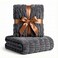 Luxury Concepts Soft Faux Rabbit Fur Throw Blanket 50 x 60 Elegant Ruched Design Blanket Machine Washable and Wrinkle Resistant Lightweight Dark Grey Throw Blanket for Couch Sofa and Bed