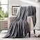 Bertte 330 GSM Lightweight Fluffy Cozy Luxury Decorative Stripe Bed Couch Plush Throw Super Soft Fuzzy Warm Blanket 50x 60 Dark Grey 4 Pack