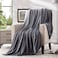 Bertte 330 GSM Lightweight Fluffy Cozy Luxury Decorative Stripe Bed Couch Plush Throw Super Soft Fuzzy Warm Blanket 50x 60 Dark Grey 4 Pack