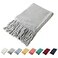 Homiest Decorative Knitted Throw Blanket with Fringe Soft Cozy Tassel Blanket for Couch Sofa Bed Light Grey50x60