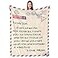 UFOORO My Son Throw Blanket Gifts from Mom Soft Warm Blue Letter Print 70x55 inches Polyester Flannel