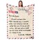 UFOORO My Son Throw Blanket Gifts from Mom Soft Warm Blue Letter Print 70x55 inches Polyester Flannel