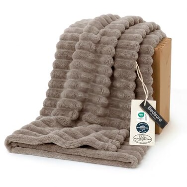 Bedsure GentleSoft Light Brown Fleece Blanket for Couch Cozy Soft Blankets for Women Cute Small Throws for Girls 50x70 Inches