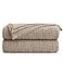 Longhui bedding Khaki Cotton Knit Throw Blanket for Couch Sofa Bed Home Decorative Soft Cozy Sweater Woven Fall Cable Knitted Blankets 23 pounds 50 x 60 Inch