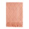 BOURINA Orange Throw Blanket 50x60 Inches Throw Textured Solid Soft Sofa Couch Decorative Knit Blanket