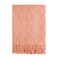 BOURINA Orange Throw Blanket 50x60 Inches Throw Textured Solid Soft Sofa Couch Decorative Knit Blanket