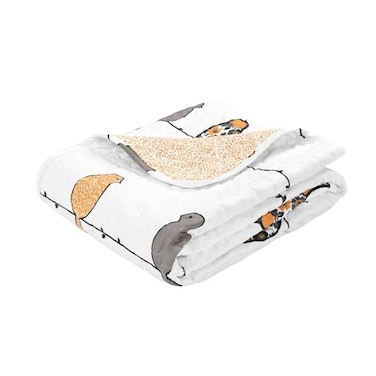 Lush Decor Rowley Birds Reversible Throw Blanket 50 W x 60 L Yellow Gray Throw Blankets for Bed Couch Blanket Farmhouse Throw Blanket for Couch