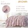 jinchan Boho 100 Cotton Muslin Twin Size 60x80 Inches Blanket Lightweight 4Layer Quilted Soft Pink Red Floral Throw Blanket Reversible Comfy Flower Breathable All Seasons Couch Bedroom Decor