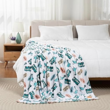 Berkshire Blanket VelvetLoft Luxury Soft Polyester Throw Blanket Dont Let The Pigeon Drive The Bus 50 x 70inOfficial Mo Willems Product