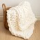 WESHIONGOO Chunky Knit Blanket Throw 4040 Knitted Throw Blankets for Couch Bed Fluffy Soft Blanket with Jumbo Chenille Yarn Thick 100 Handmade Cream White