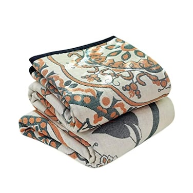 LUTBM Boho Throw Blanket for Bed 100 Cotton Ultra Soft Rustic Quilt Summer Blanket Floral Farmhouse Decor Bed Blankets60x80 All Season Rustic Throw for Sofa Couch Chair