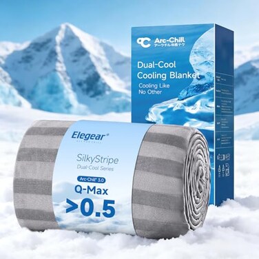 Elegear Revolutionary Cooling Throw Blanket Absorbs Heat to Keep Body Cool for Night Sweats Double Sided ArcChill30 Cooling Fiber QMax05 Lightweight Summer Cold Blankets for Sleeping 51 x 67