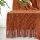 inhand Knitted Throw Blankets for Couch and Bed Soft Cozy Knit Blanket with Tassel Orange Rust Lightweight Decorative Blankets and Throws Farmhouse Warm Woven Blanket for Men and Women 60x80