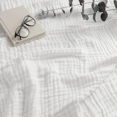 Comfy Cubs Muslin Blanket for Adults King 108 x 90 6 Layer Soft Breathable Lightweight Muslin Adult Blanket Machine Washable Designed in The US Bedding for All Seasons White