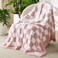 Bedsure GentleSoft Pink Checkered Throw Blanket for Couch Soft Cozy Fluffy Blanket Lightweight Warm Knit All Season Plaid Blankets for Bed Sofa Birthday for Women 50x60 Inches