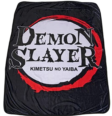 Surreal Entertainment Demon Slayer Logo Lightweight Fleece Throw Blanket 45 x 60 Inches