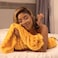 Linecooo Yellow Fleece Throw Blanket 5060 for Couch Sofa BedSuper Soft Cozy Plush Microfiber Flannel Blanket with 3D Stripes Lightweight for AdultsWomanGirlsGold