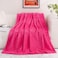 Puncuntex Hot Pink Throw Blanket 6080 inches Fuzzy 3D Jacquard Decorative Flannel Fleece Super Soft Plush Cozy Blanket for Couch Sofa Chair Lightweight