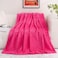 Puncuntex Hot Pink Throw Blanket 6080 inches Fuzzy 3D Jacquard Decorative Flannel Fleece Super Soft Plush Cozy Blanket for Couch Sofa Chair Lightweight