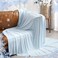 PHF Reversible Double Cooling Blanket Throw Size Ultra Soft ArcChill QMax05 Thin Summer Single Layer for Hot Sleepers Breathable Lightweight Portable Silky for Home Office Travel Car Ice Blue