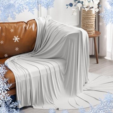 PHF Reversible Double Cooling Blanket Queen Size Soft ArcChill QMax05 Thin Summer Throw for Hot SleepersBreathable Lightweight Portable Silky Durable Single Layer for Home Office Travel CarGrey