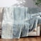 jinchan Boho 100 Cotton Muslin Queen Size 80x90 Inches Blanket Lightweight 4Layer Quilted Soft Blue and White Floral Throw Blanket Green Accents Reversible Comfy Flower Rustic Summer Couch Bedroom